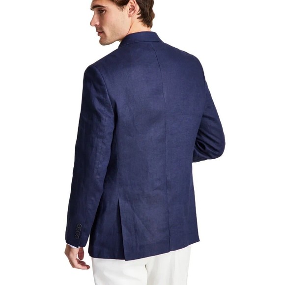 NAUTICA Men’s Navy Blue Slim Fit Linen Blend Sport Coat 42R - Picture 3 of 11
